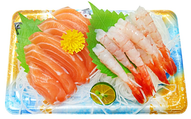 刺身2點E-鮭魚+甜蝦