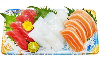 刺身3點B-鮪魚+花枝+鮭魚