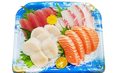 刺身4點A-鮪魚+鮭魚+海鱺魚+甜蝦