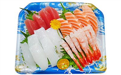 刺身4點C-鮪魚+鮭魚+花枝+甜蝦