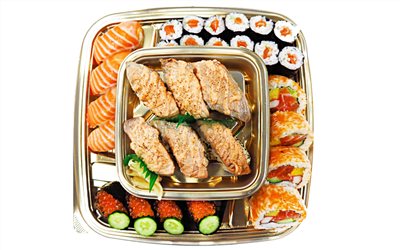 鮭魚組合壽司二層